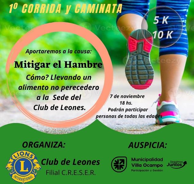 Villa Ocampo: 1ª Corrida y caminata organizada por el Club de Leones –  Paralelo 28 – 